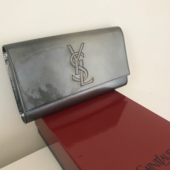 ysl grey clutch